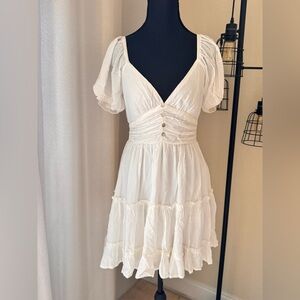 Altar’d State White Mini Dress Size Small | Boho Fit & Flare